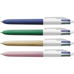 penna 4 colori bic effetto wood