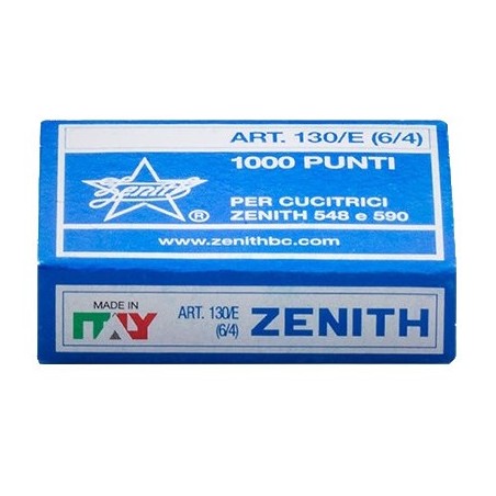Punti metallici Zenith 130/E 6/4 per cucitrici